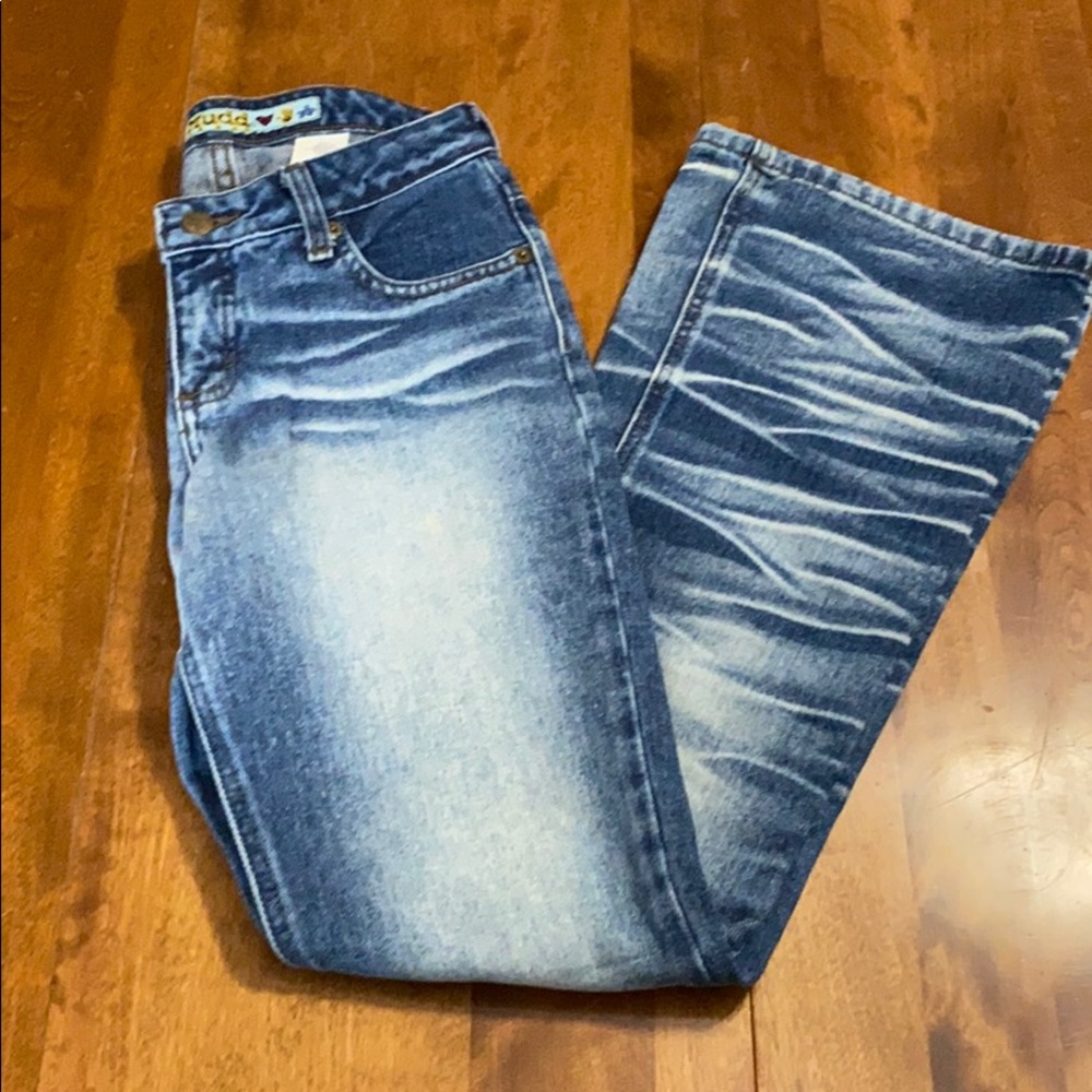 MUDD Vintage Acid Wash Detail Flare Jeans Hippie 1